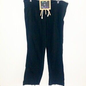 Roxy Oceanside Linen Blend Beach Pants Black Size Medium